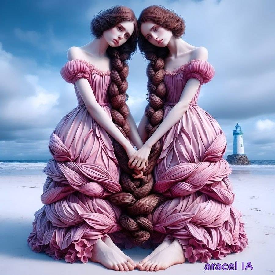 A dos II, digital art by Araceli Carrión — Magical and Fantastic Realism
