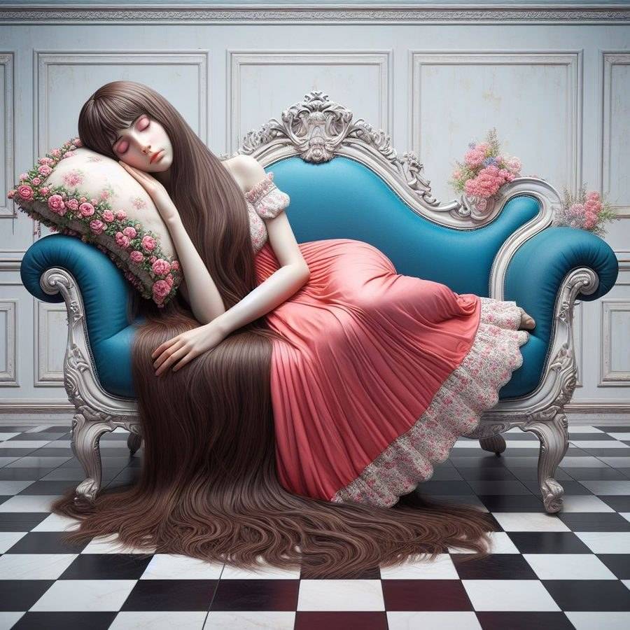 Dulces Sueños, digital art by Araceli Carrión — Magical and Fantastic Realism