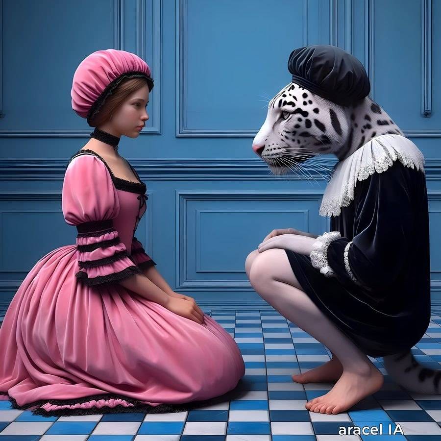 Enfrentando el Miedo I, digital art by Araceli Carrión — Magical and Fantastic Realism