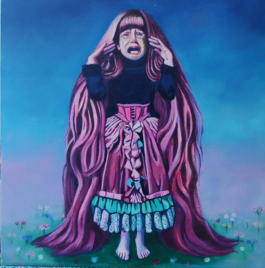 Berrinche II, óleo de Araceli Carrión — Realismo Mágico y Fantástico