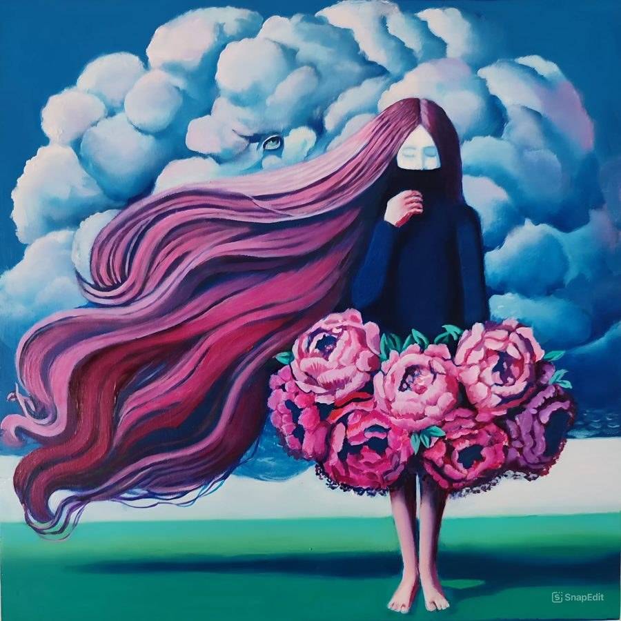 Nube de Arco, óleo de Araceli Carrión — Realismo Mágico y Fantástico