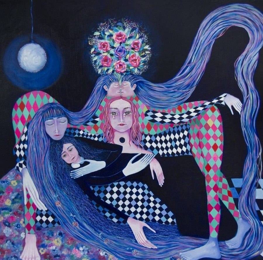 Amor II, óleo de Araceli Carrión — Realismo Mágico y Fantástico